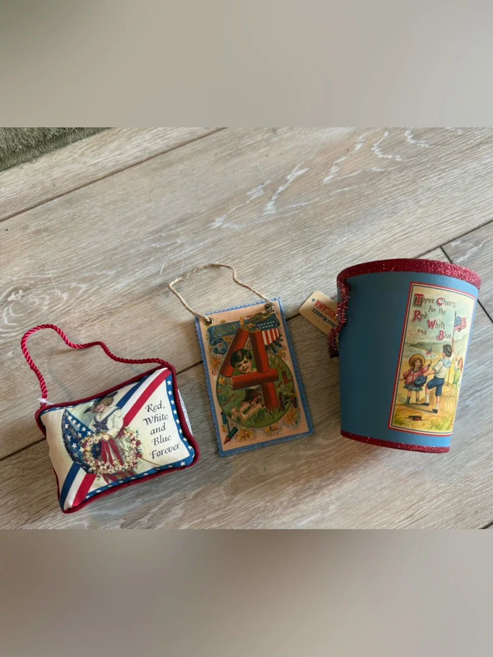 New World Market Patriotic Vintage-Style Set - flag decor, party decor, 4th July